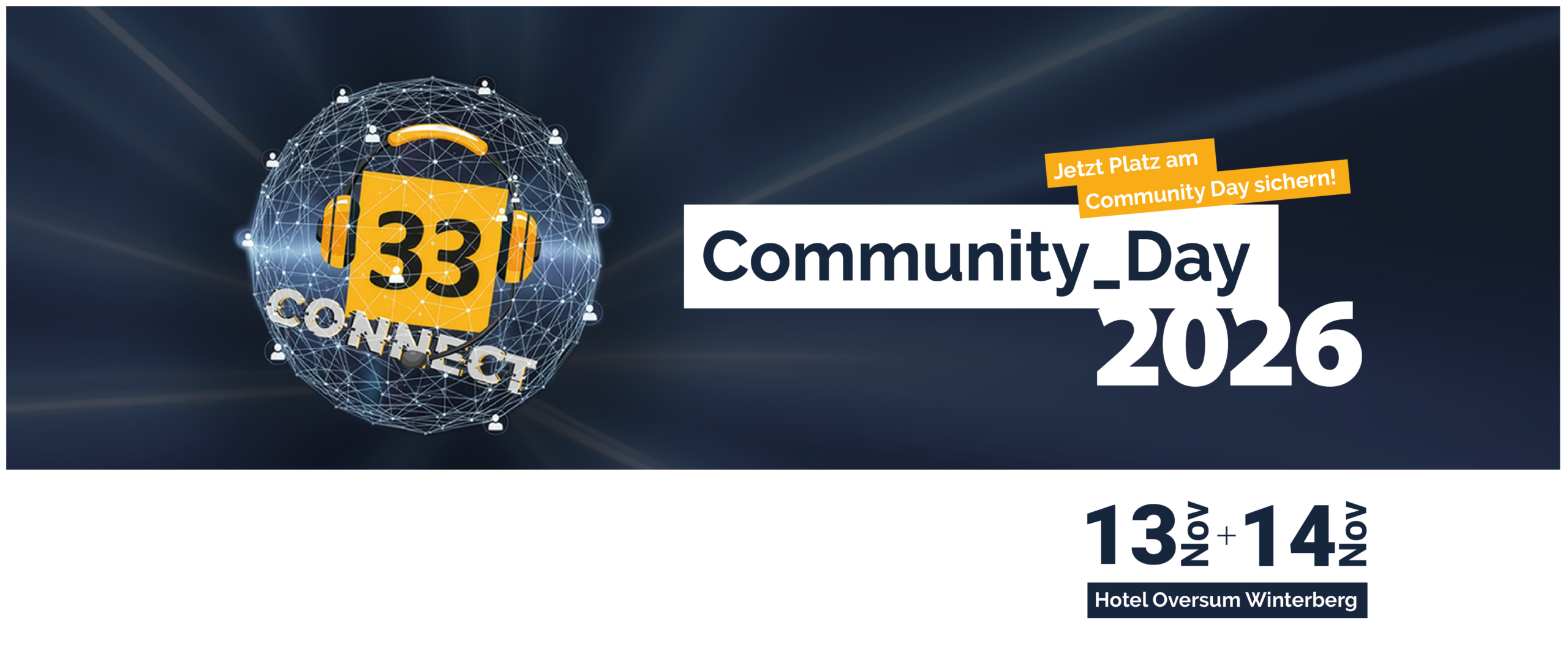33Connect Community Day 2026 - 13. + 14. November, Hotel Oversum Winterberg